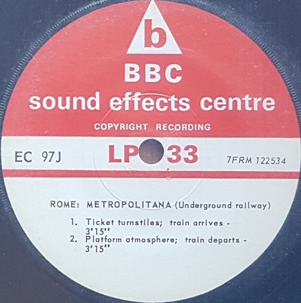 EC 97J Rome railway stations Not registered from the BBC records and Tapes library Label